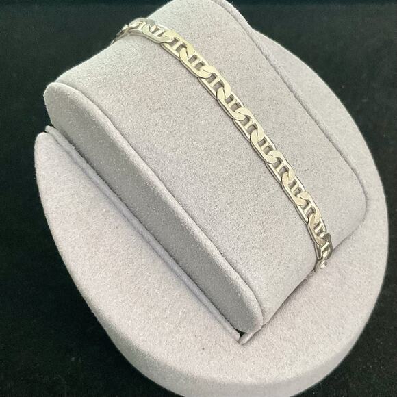 Men’s 8” Mariner Link Bracelet 4.5mm Wide Solid 925 Sterling Silver ITALY 7.32g - Picture 11 of 15